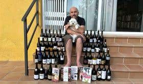 Lluis Romero with a selection of modern Catalan wines