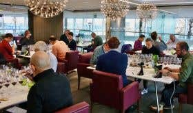 tasters at the Southwold tasting of 2020 bordeaux in January 2024