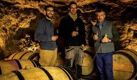 The team at Domaine des Closiers, from left to right: Pierre Derouin, Loïc Yven and owner Anatole de la Brosse