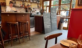 the interior of a London cafe