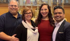 Maria Banson, the author (second from the right), and her husband (far right) are pictured with the author's parents. 