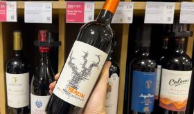 Bottle of Brazin Old Vine Zinfandel in a Waitrose supermarket