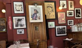 A wall of The French House resto