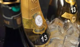 Cristal champagne in an ice bucket