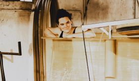 Cosima Bassouls in one of her fermenting bins