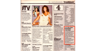 UK newspaper listing including The Wine Programme from 1983