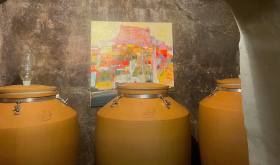 Mas des Dames amphorae in the cellar