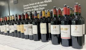 Bottles at the UGC tasting of the 2025 vintage at the Cité du Vin