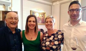 from Left to right: Oz Clarke, author Lilla O'Connor, Eva Barta from St Andrea winery and John O'Connor