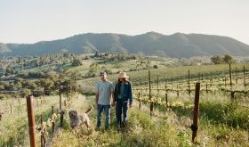 Mikey and Gina Giugni in their Bassi vineyard
