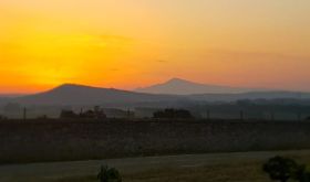 Mont Ventoux seen from Les Deux Cols at dawn