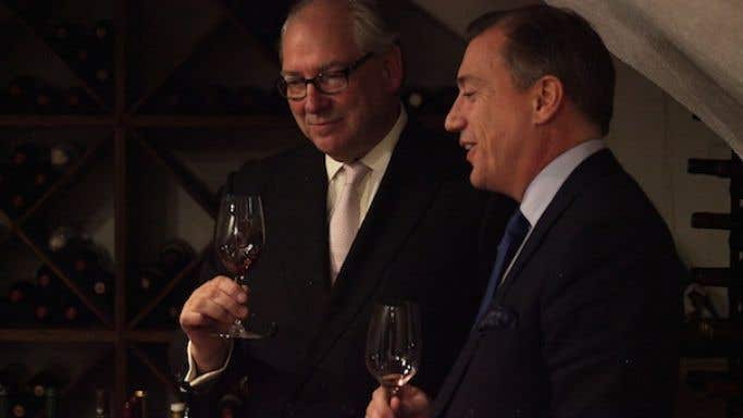 Hew Blair (left) with Justerini's long-standing burgundy buyer Julian Ings-Chambers