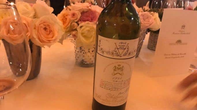 Ch Mouton Rothschild 1945 at the Palace of Versailles dinner