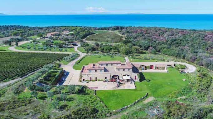 Argentiera's fort-like winery overlooking the sea in Bolgheri