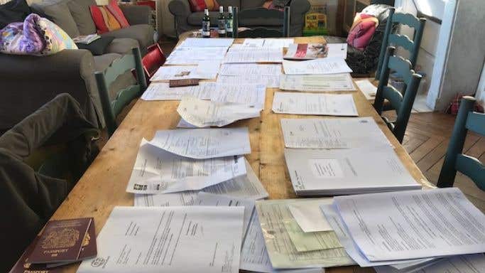 Paperwork needed by Jamie and Jessica Hutchinson, wine producers near Jurancon