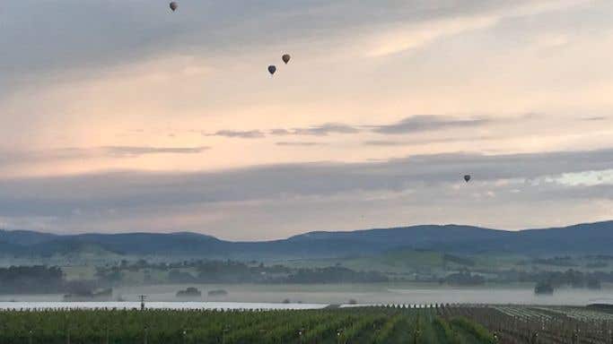 Balloons over Punt Road, Yarra Valley early one November morning