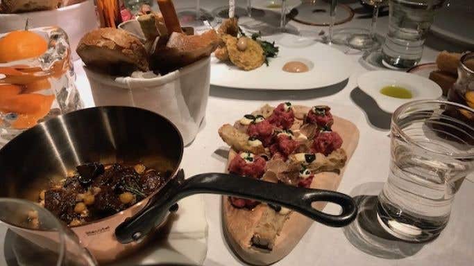Dishes at Sesamo restaurant in teh Royal Mansour Hotel, Marrakech