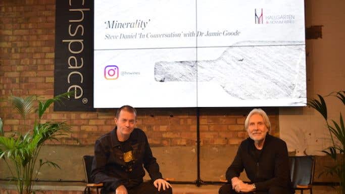 Dr Jamie Goode and Steve Daniel at minerality seminar in Shoreditch, January 2020