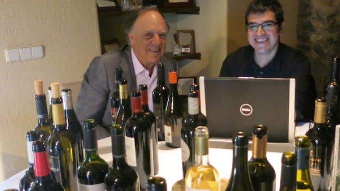 The late Carlos Falco, Marques de Grinon and Ferran Centelles tasting wine