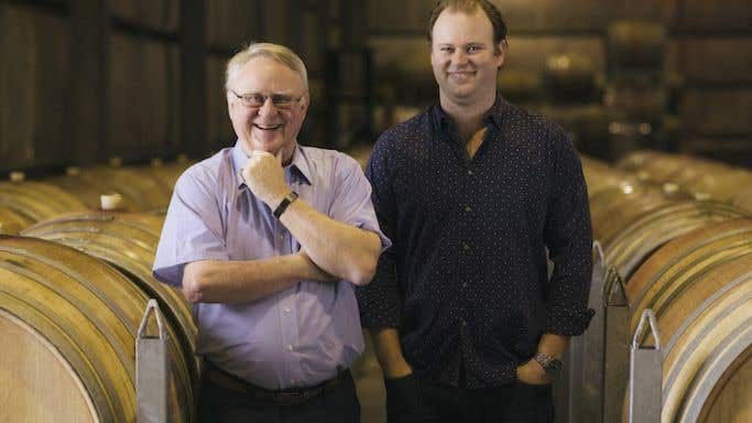 Bruce and Chris Tyrrell in their Hunter Valley winery