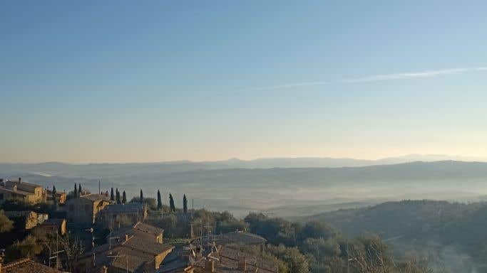 View from Montalcino at dawn, Janaury 2020