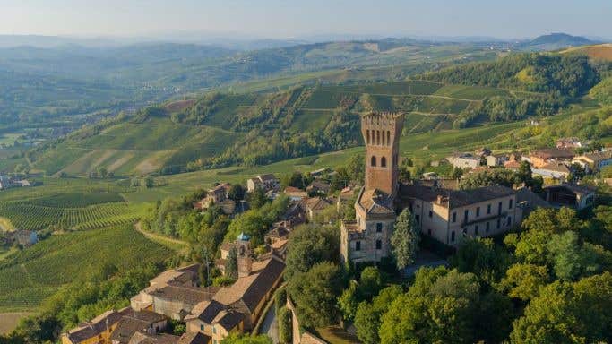 Castello Cigognola and vineyards