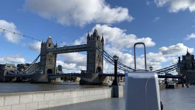 Tower Bridge and suitcase