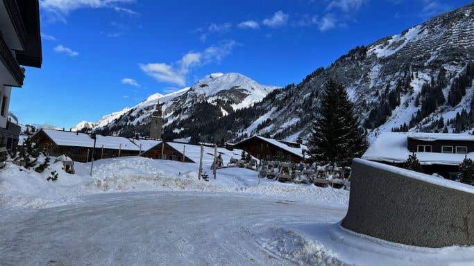 Lech village with blue sky
