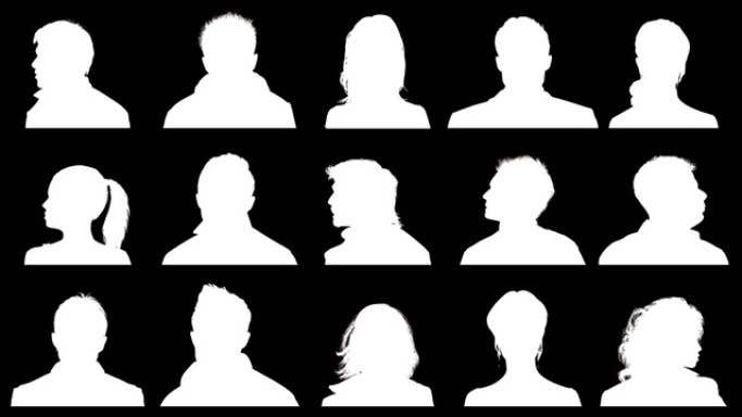 Silhouettes on a black background