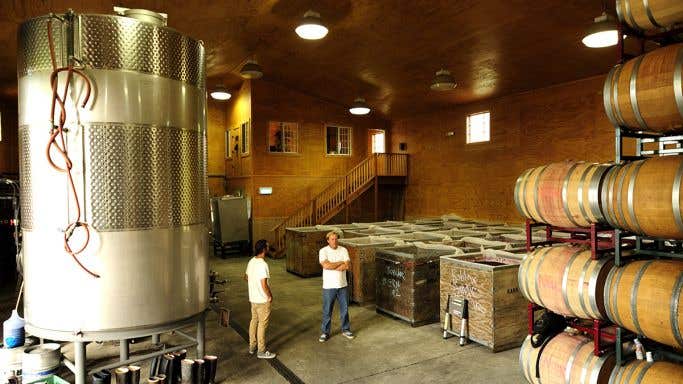 Tensley wines barrel room
