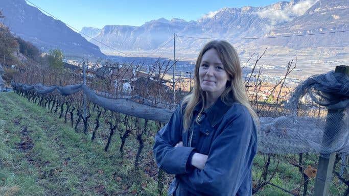 Fenja Hinz in her Glen Pinot Noir vineyard
