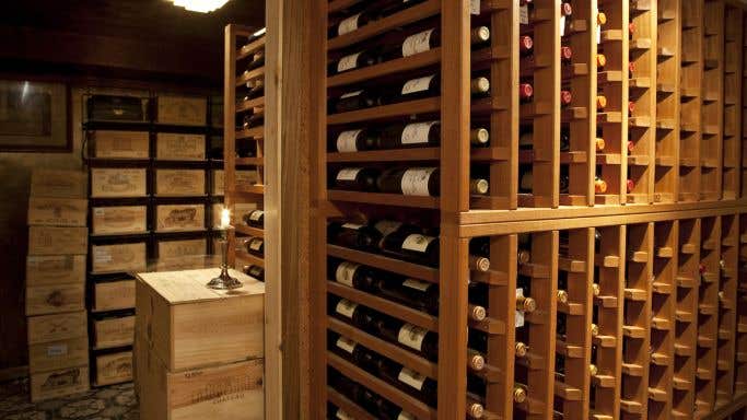 Bordeaux in a wine cellar