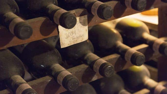 old Chianti bottles