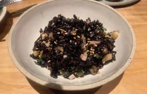 Black rice at The Blind Donkey restaurant, Tokyo