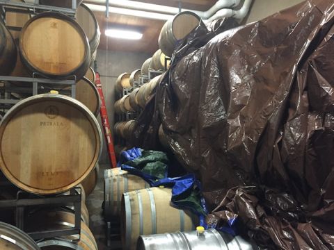 Warming barrels in a Willamette Valley winery 2019