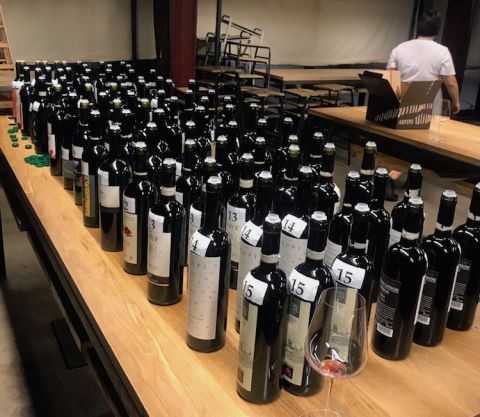 Valtellina bottles marshalled at Caravan, King's Cross