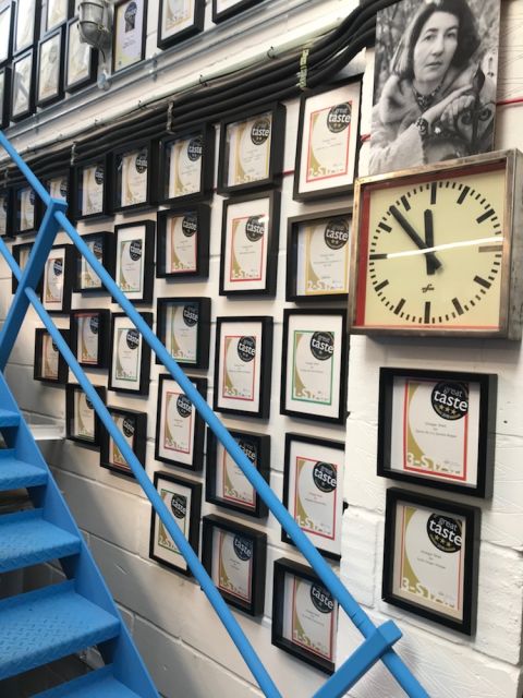 Staircase and awards at the Vinegar Shed