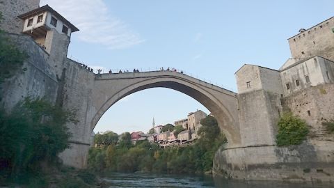 Rebuilt old bridge in Mostar, Bosnia Herzegovina
