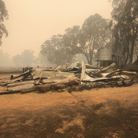 Adrian Brayne's house after the Tumbarumba fire