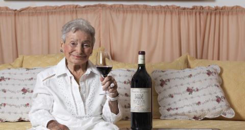 Lulu Peyraud of Domaine Tempier in the pink