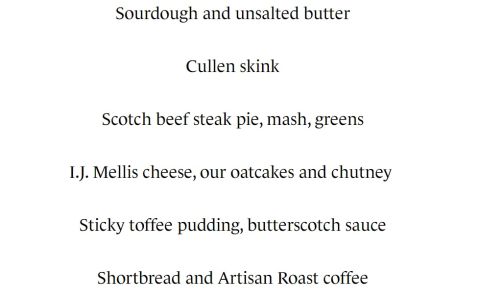 Cafe St Honore at home menu 1st week Jan 2021