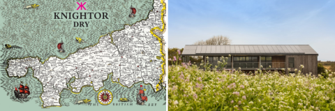 Knightor's label and Trevibban Mill winery in Cornwall