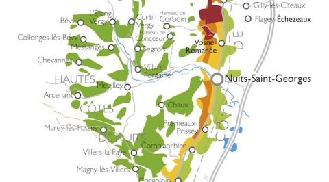 Map of the Hautes Cotes de Nuits