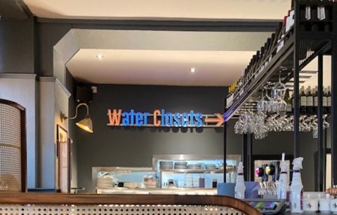 Partick Duck Club Water Closets sign