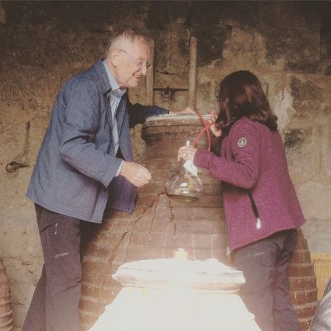 Photo 7 - Hirsch and Özkaya taking a sample from their largest amphora