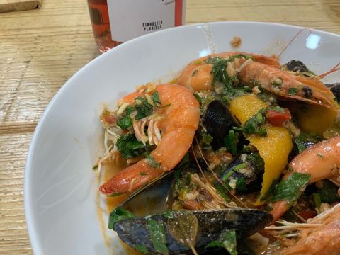 Nigel's fish soup and Tavel