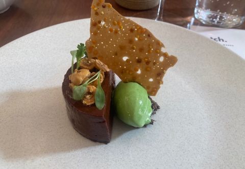 Etch of Hove's Ambanja chocolate dish with coriander ice cream