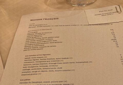 Maison Francois menu