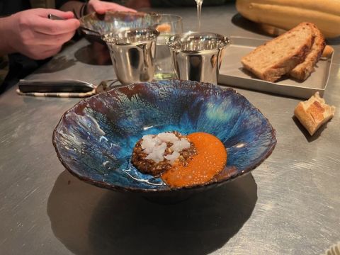 Blue bowl at Table