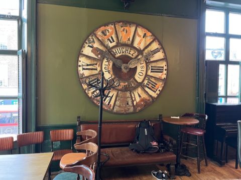 French station clock at The Parakeet
